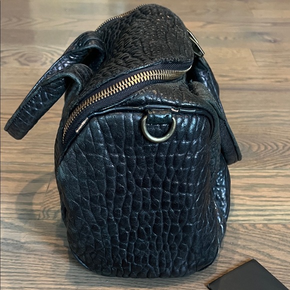 Alexander Wang Distressed Rocco Bag Black Textured Handbag - Picture 2 of 7